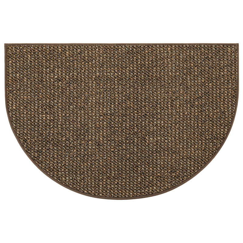 Tapis d'entrée intérieur demi-cercle antidérapant et lavable, au design absorbant discret., Brun, 24" W x 36" L