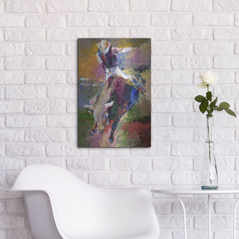 Luxe Bull Art «Bull Rider» par Richard Wallich, Me «Bull Rider» par Richard Wallich, H 24 po x l 16 po