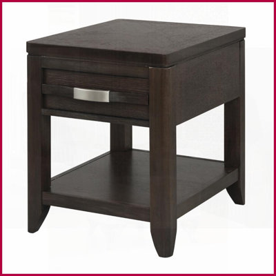 Table basse traditionnelle en placage de chêne naturel avec tiroir & amp; Tablette - 24 x 20 x 25 po pour le salon