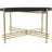 Metal Tray Top Black Coffee Table with Gold X-Shaped Base