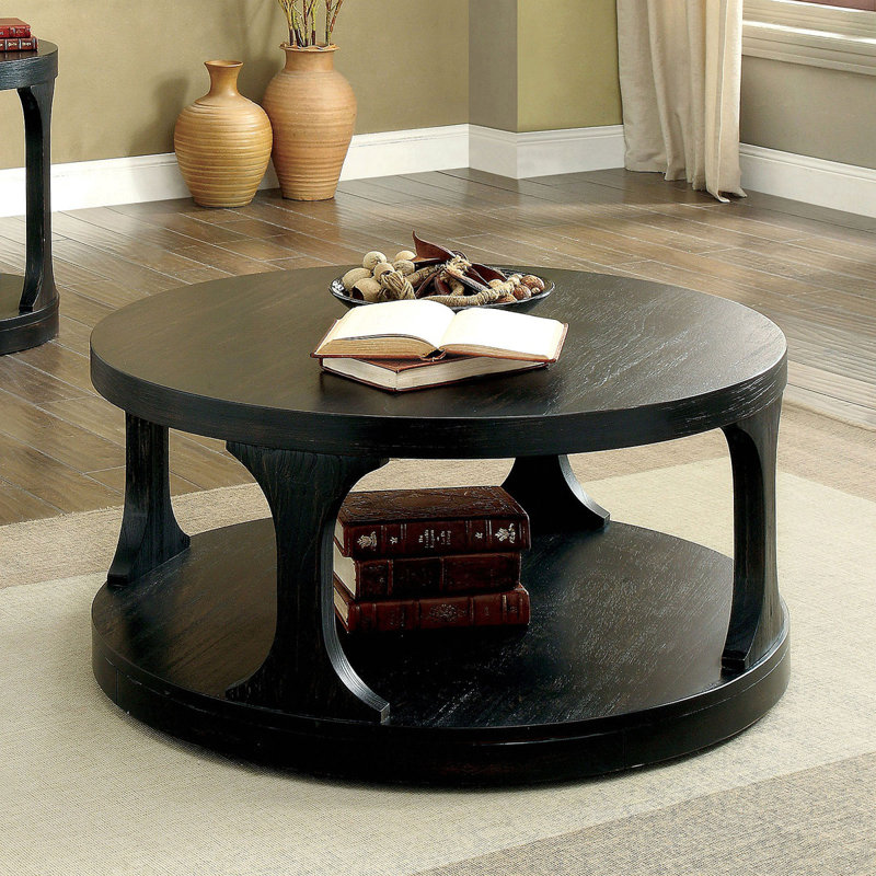 Table de bout style transitionnel audacieux 1pc avec tablette de rangement supplémentaire