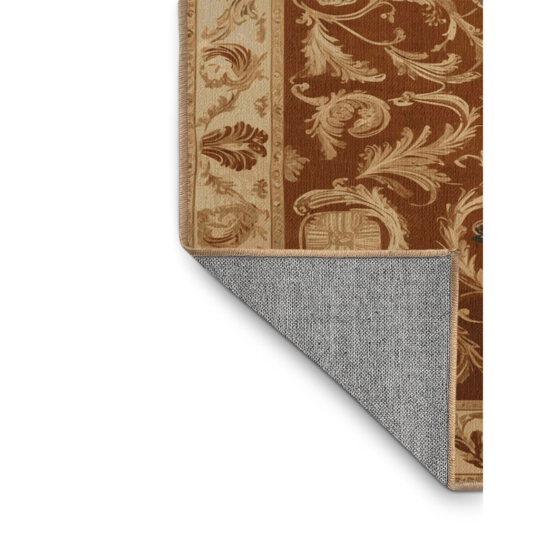 Tapis brun français lavable à la machine, Carré 7 pi