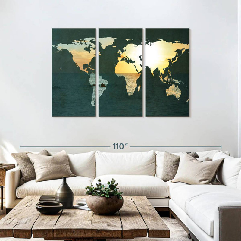 Aliaz Coastal Map, 48" H x 74" W