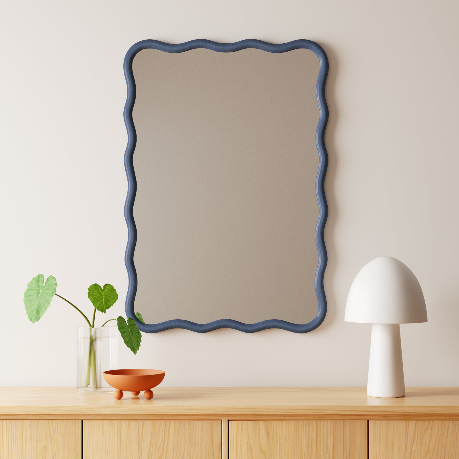 Andy Abstract Mirror, Denim
