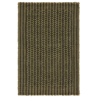 Tapis gris anthracite / vert à motif de chevrons tissé à plat à la main