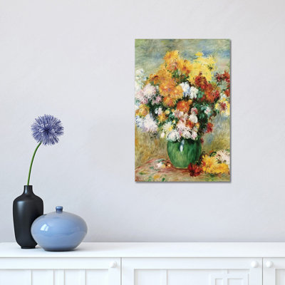 Bouquet Of Chrysanthemums, C.1884 by Pierre-Auguste Renoir - Wrapped Canvas Painting