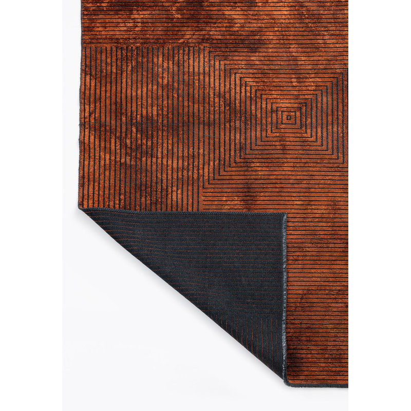 Tapis carré à motif géométrique Labrynth, Rectangle 7 pi 10 po x 11 pi 2 po