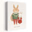 Festive Woodland Friends Contemporary Rabbit Squirrel Forest Winter Wall Art Print by Mathieu - Wrapped Canvas Print-1908705930