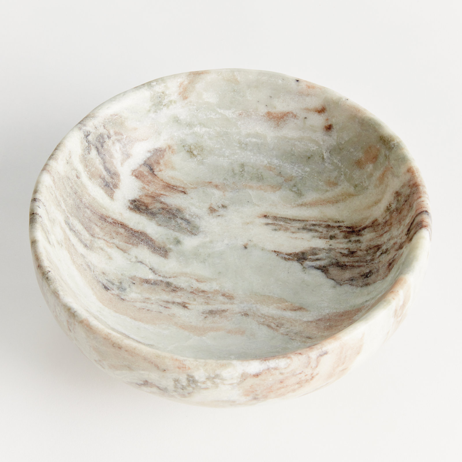 Brunello Brown and White Marble Decorative Footed Bowl