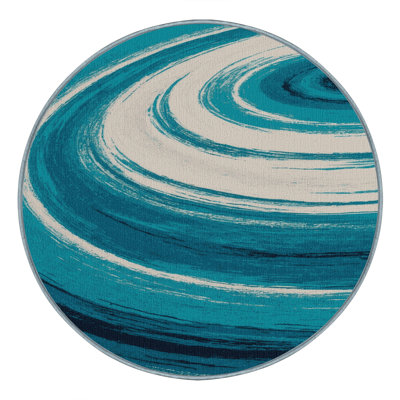 Machine Washable Space Blue Area Rug