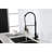 Spring Kitchen Faucet - Stainless Steel, Matte Black, Single Hole, Pull-Out Spray Head For Convenient Use Steel , 360 Swivel Nozzle, Water Flow Control