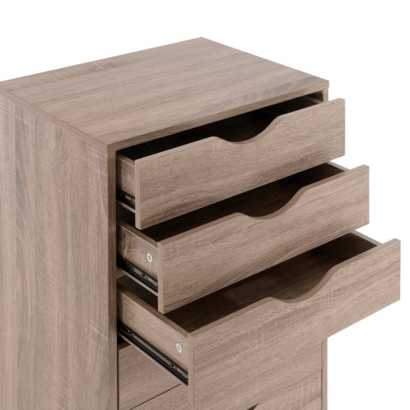 Garysburg 7-Drawer Office Storage File Cabinet on Wheels, Desk Filing Drawer Unit