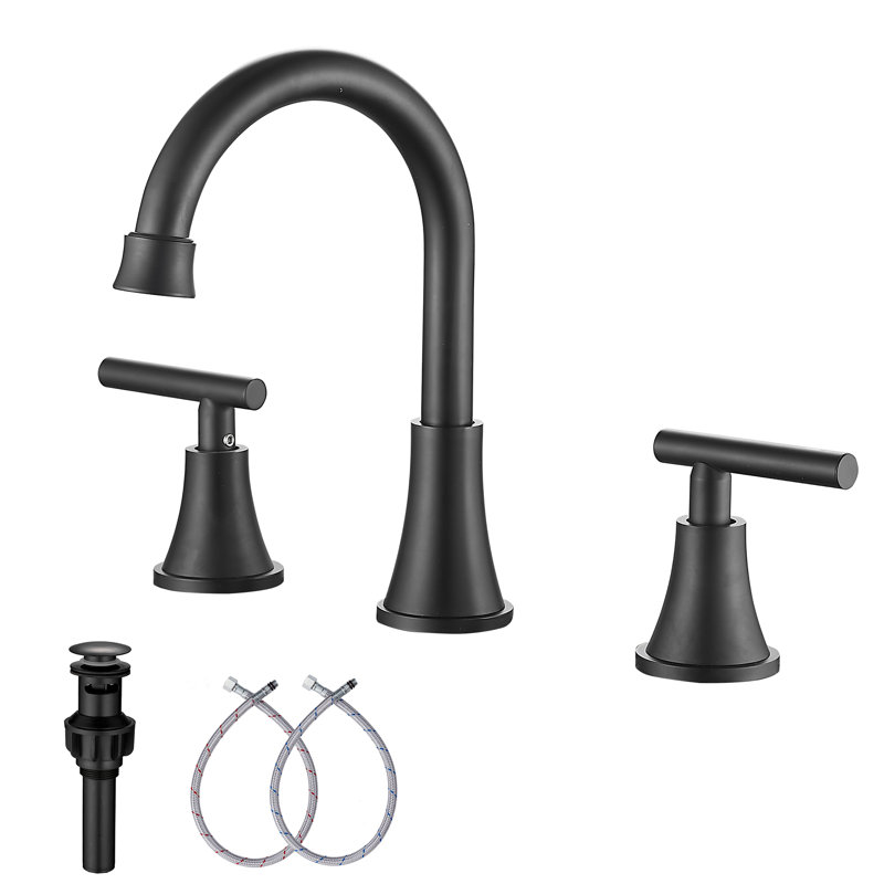 Widespread Bathroom Faucet, Matte Black