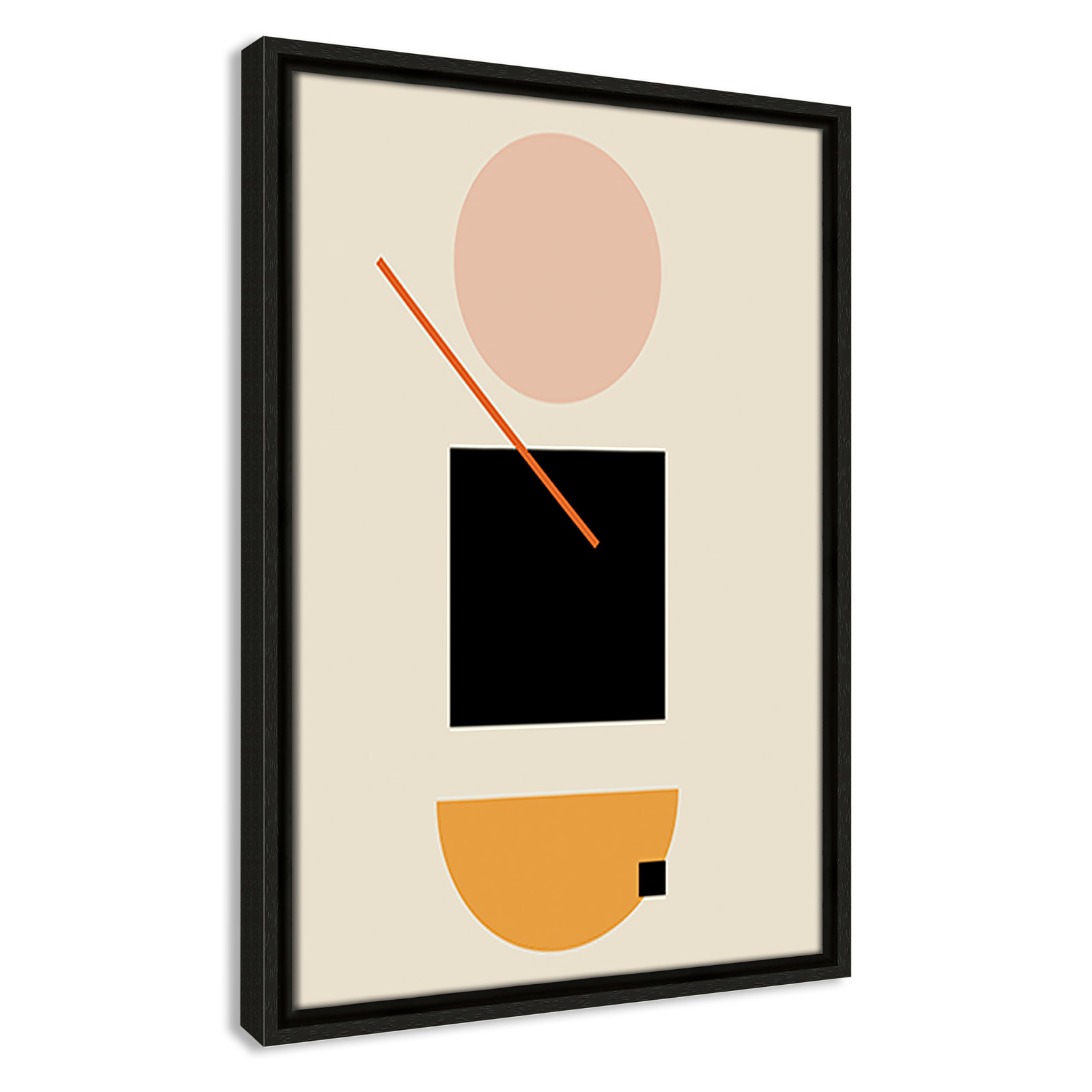 Simple Shapes Print, Espresso Framed, 19.5" H x 13.5" W x 2" D