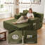 Fauteuil à billes surdimensionné, méridienne convertible avec housse en velours côtelé moelleux, canapé en mousse à haute densité, fauteuil à billes avec 3 coussins et pochette de rangement pour le salon, la chambre à coucher et les petits espaces-2076449091