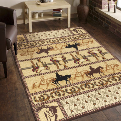 2 pi 7 po Tapis en polypropylène beige X 3 Tribes Gcyls4009 pour un revêtement de sol tendance et durable