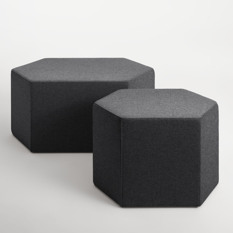 Hecks Hexagon Ottoman, Vesper Charcoal