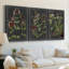 Tableau botanique rétro I - Toile tendue sur mesure - 3 pièces-1164349417