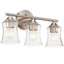 3-Light Dimmable Brushed Nickel Vanity Light