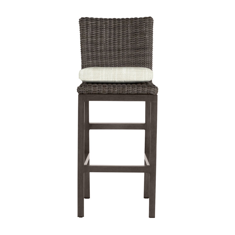 Tabouret de bar 30 po Rustic, Noyer noir, Pas de soudure, InsideOut® Rollo ‑ lin crème