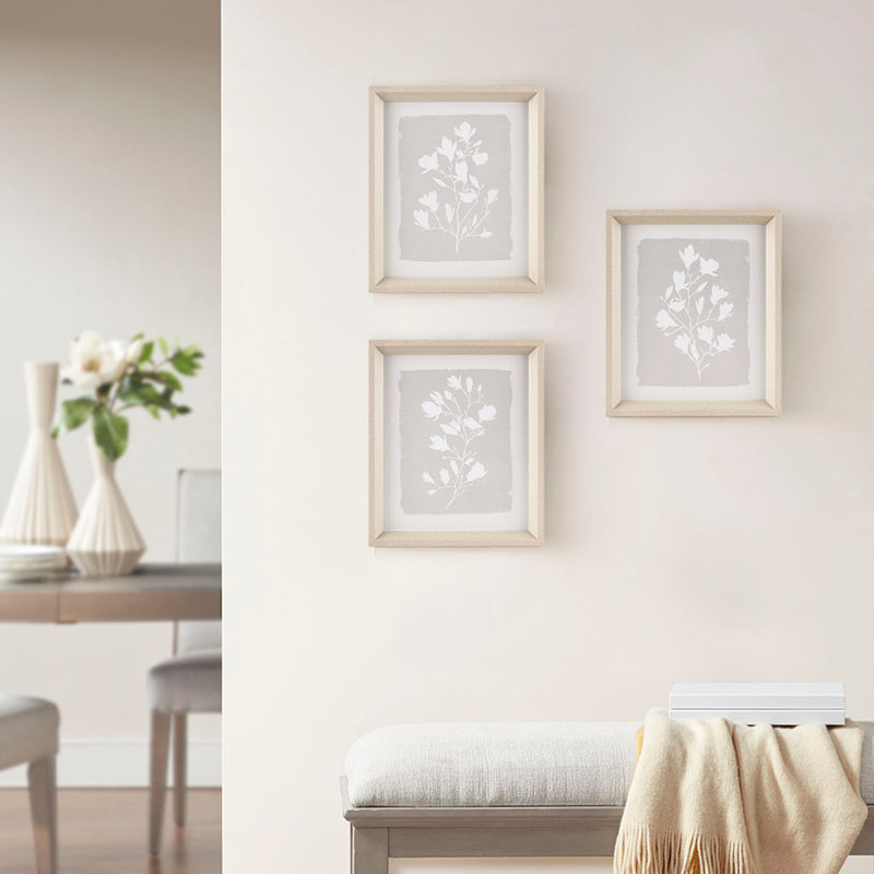 Ensemble d'art mural en verre triplet encadré: clarté de cristal