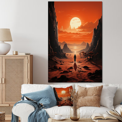 «Lonely Woman Walking In Desert I»