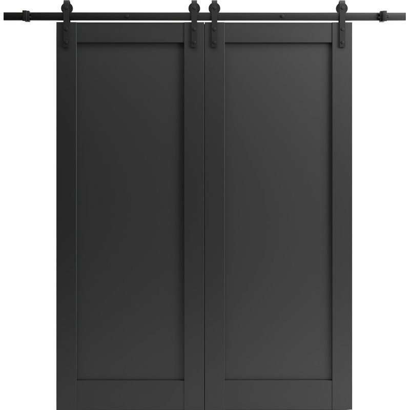 Portes de grange en bois à panneaux Quardo, 84 po x 80 po