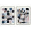 Palette de cubes, ensemble de décorations murales abstraites encadrées par Art Remedy, cadre argenté, 36 x 45-135371752-135371737
