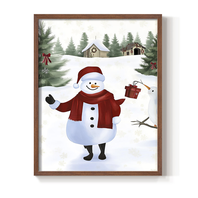 «Christmas Holiday Art» CECXCVII, reproduction d'art encadrée - bois massif, Noyer, H 21 po x l 17 po