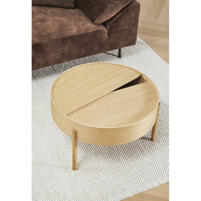 Arc Coffe Table, Matt Lacquered Walnut, 15" H x 26" L x 26" W
