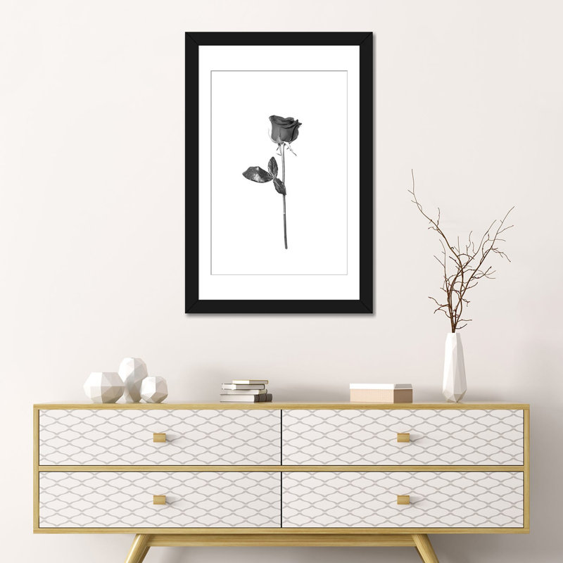 « simplicité », impression sur toile, H 24 po x l 16 po x P 1 po, Papier d'art encadré noir, Blanc