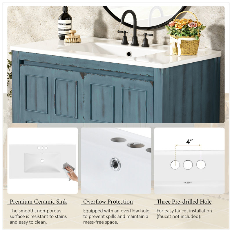 Vanities For Bathroom, Retro Blue