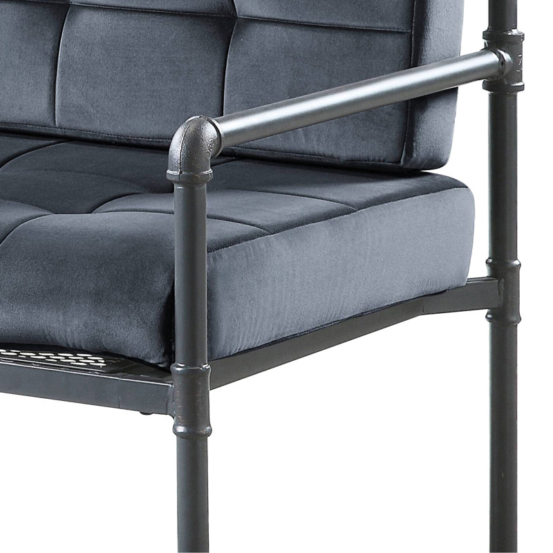Velours gris avec rembourrage personnalisable et siège à dossier souple