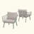 Outdoor Patio PP Club Chair Set, Weather-Resistant With Cushions, Perfect For Modern Outdoor Living And Indoor Use-566647638
