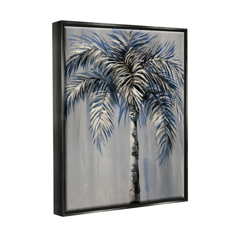 «Bay Isle Home ™», palmier gris, peinture sur toile flottante par Nan, H 21 po x l 17 po x P 1,7 po