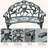 Outsunny 2-Person Cast Aluminum Bench with Floral Accent