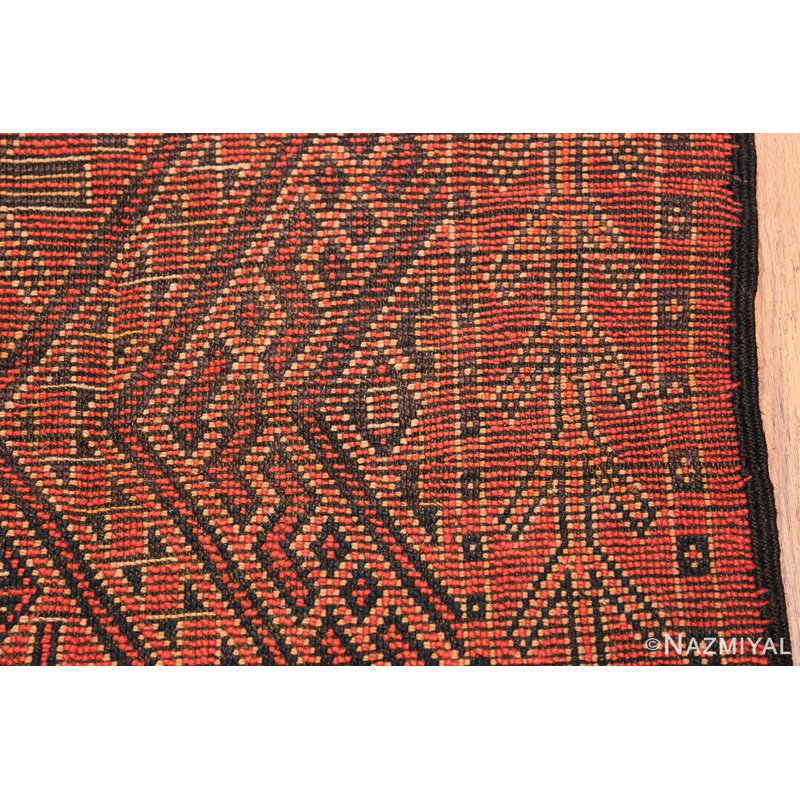 Tapis marocain rouge berbère double face rétro