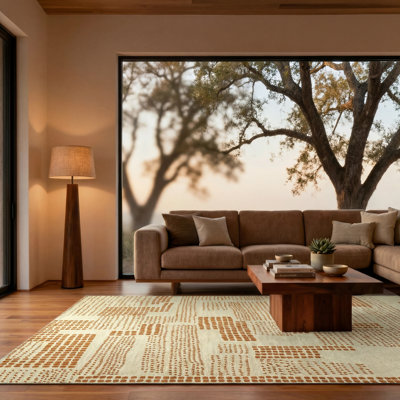 Abstract Recycled P.E.T Jacquard Indoor / Outdoor Area Rug