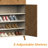 Retro Shoe Cabinet, Herringbone  Freestanding Shoe Storage Cabinet-466792564