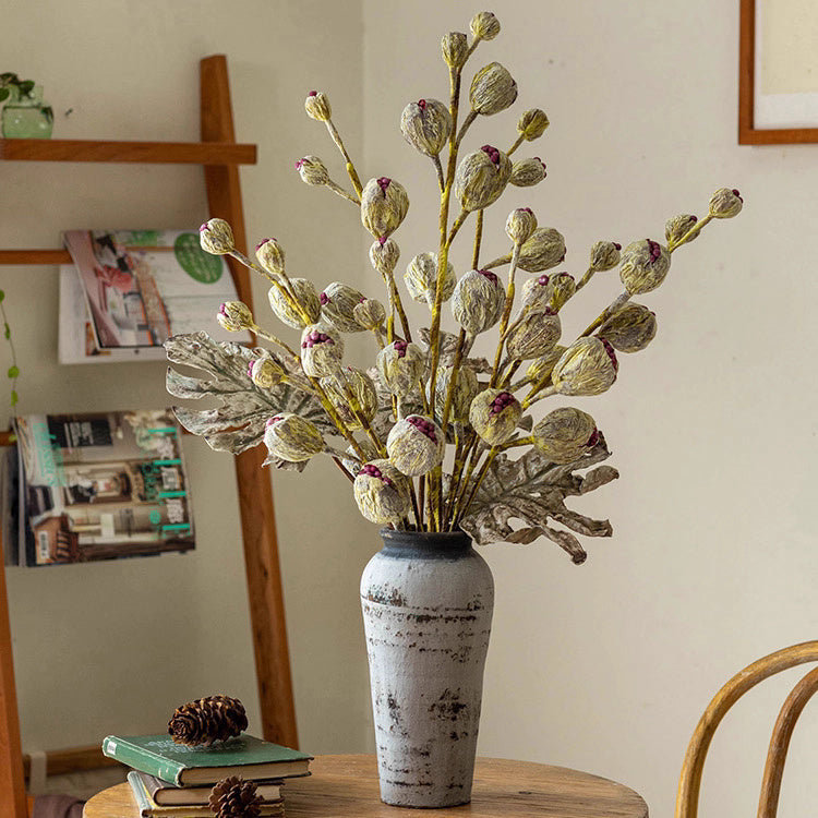 Rustic Dried Pot Stem 41" Tall, Purple