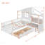 Structure de lit simple avec canapé, base de lit pour enfant avec deux tiroirs et tablette de rangement