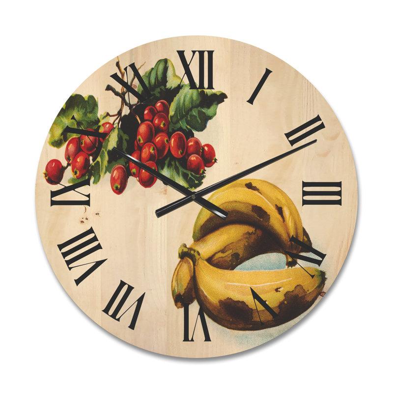 Horloge murale Banana and Berries, Moyen