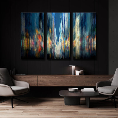 'Downtown 7' By David Manlove Triptych Wall Art, 60" x 40"