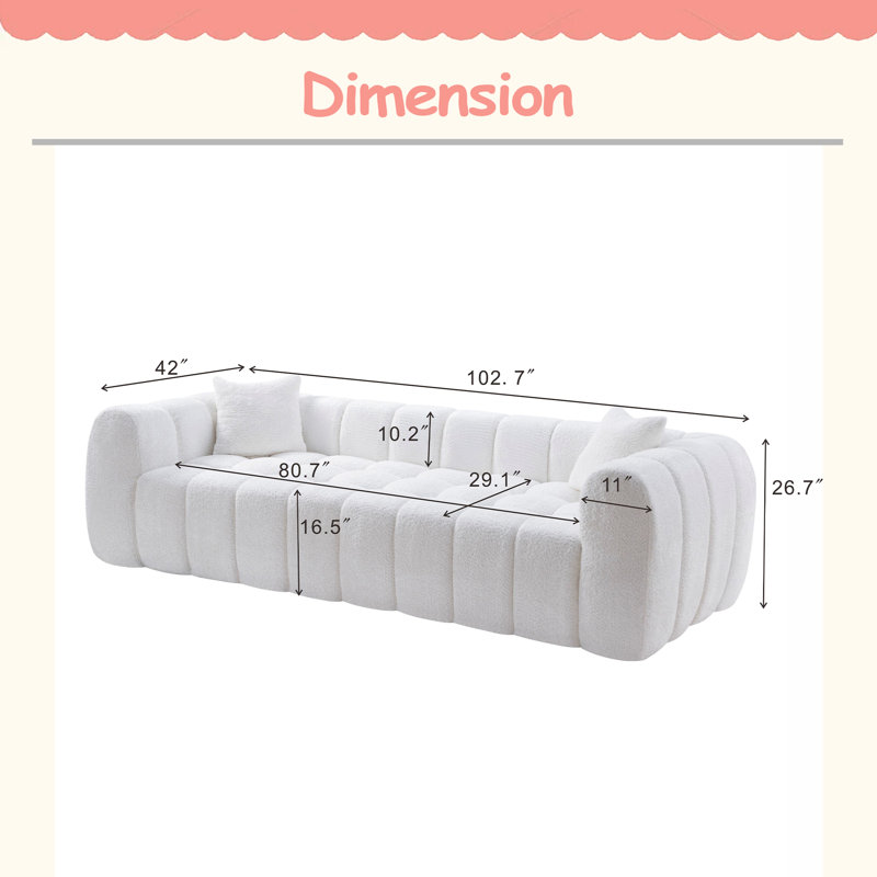Canapé Marshmallow Cloud Compressed, White Boucle