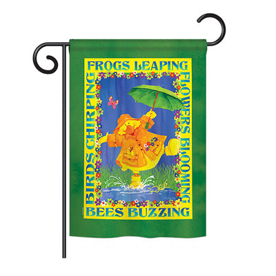 « spring duckling jardin friends oiseaux », impression en polyester de 2 côtés 18,5 x 13 po drapeau de jardin