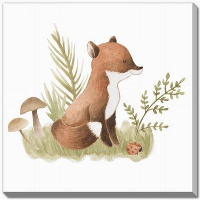 Cute Fox Canvas Wall Art