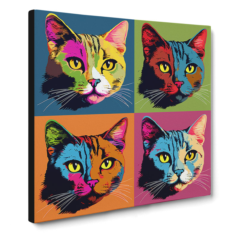 Cat Pop Art No.1 - Print, 50cm H x 50cm W x 3cm D