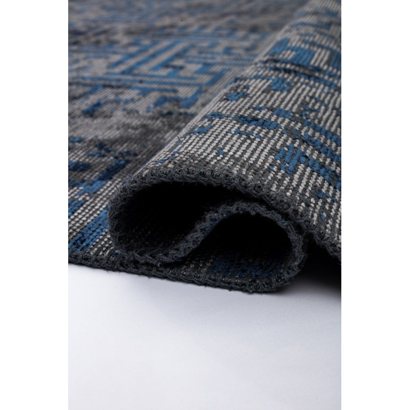 Rapture Gray/Blue Geometric Luxury Area Rug, Rectangle 7'10" x 11'2"