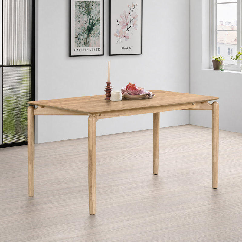 Solid Wood Base Dining Table, Oak