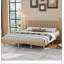 Lit plateforme en bois King Size avec tête de lit en forme de gourde, style rétro avec sommier à lattes en bois